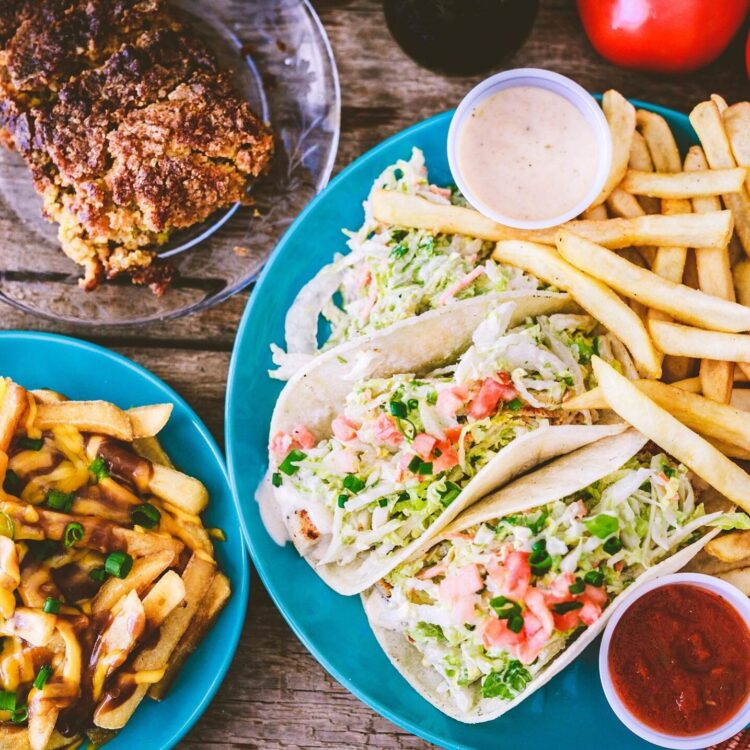 South Shore Grill - Fish Taco Plate, Suicide Fries and pumkin Crunch
