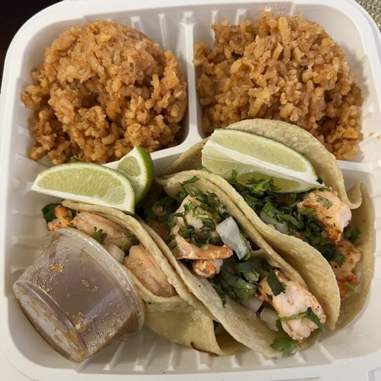 Manny's Kitchen - Shrimp tacos and rice