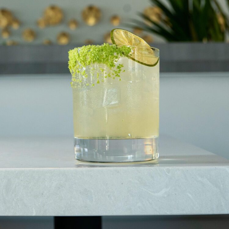 Shorebird Restaurant - Scratch Margarita with cilantro lime rim