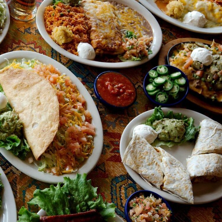 Border Cantina - Table Top with plates of food
