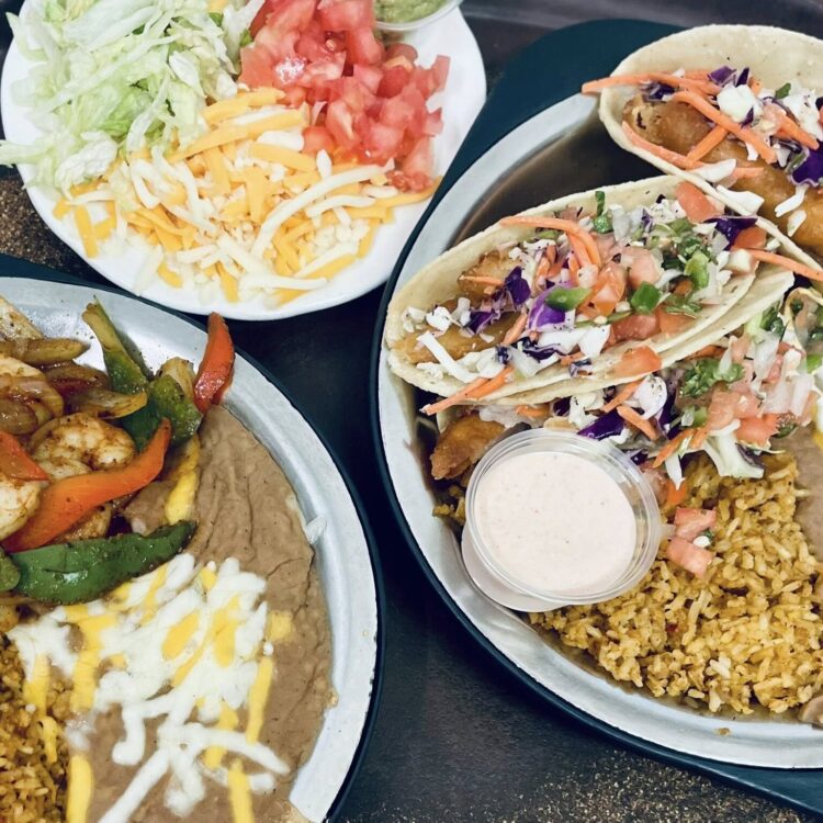 Tia Helita's - Shrimp Fajita Dinner and Fish Taco Plate