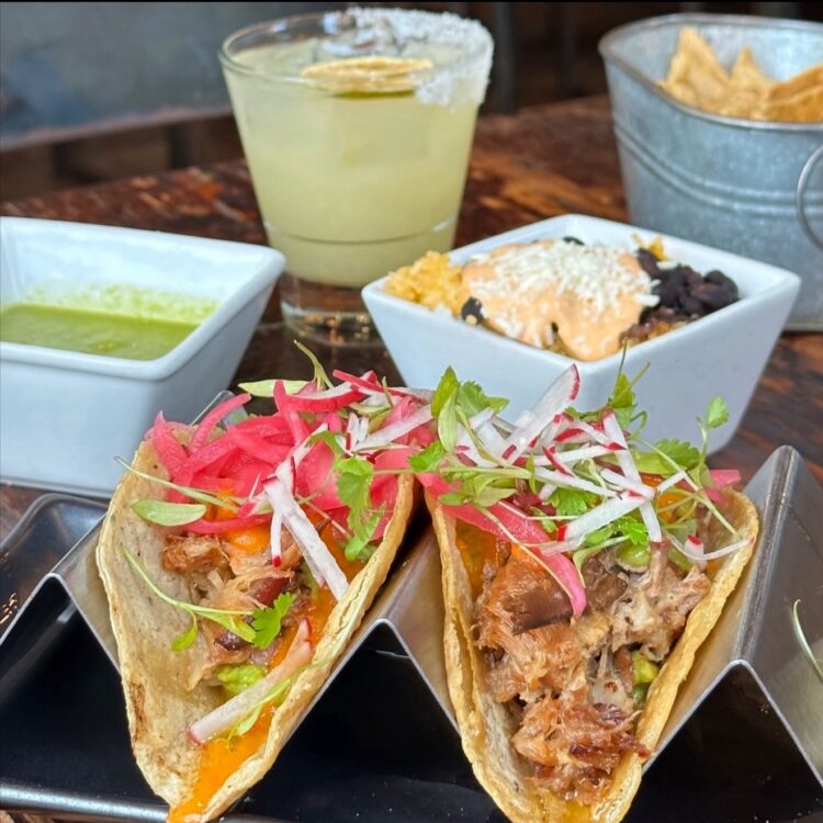 Añejo - Tacos, elotes, chips, guacamole and margarita