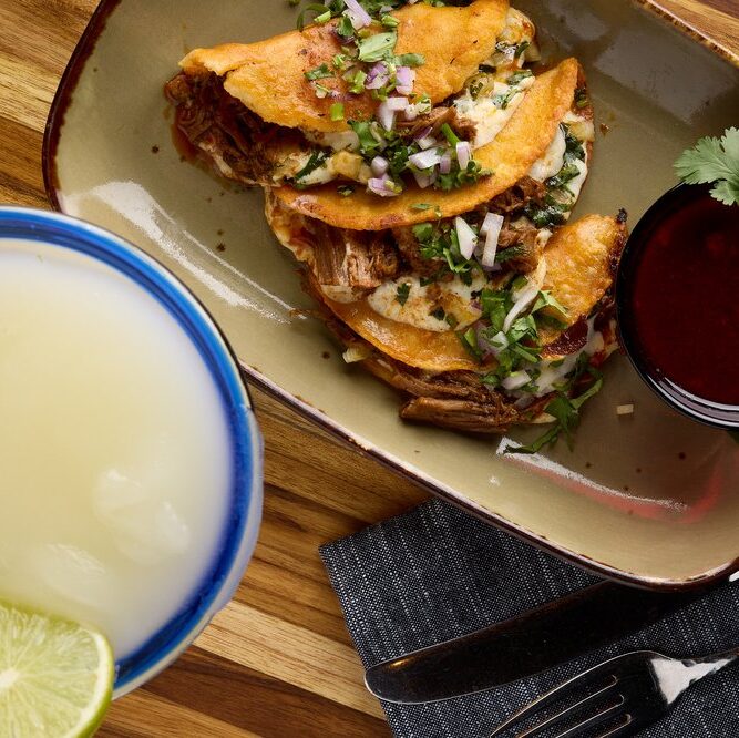 Rosa Mexicano - Quesabirria Tacos and frozen margarita