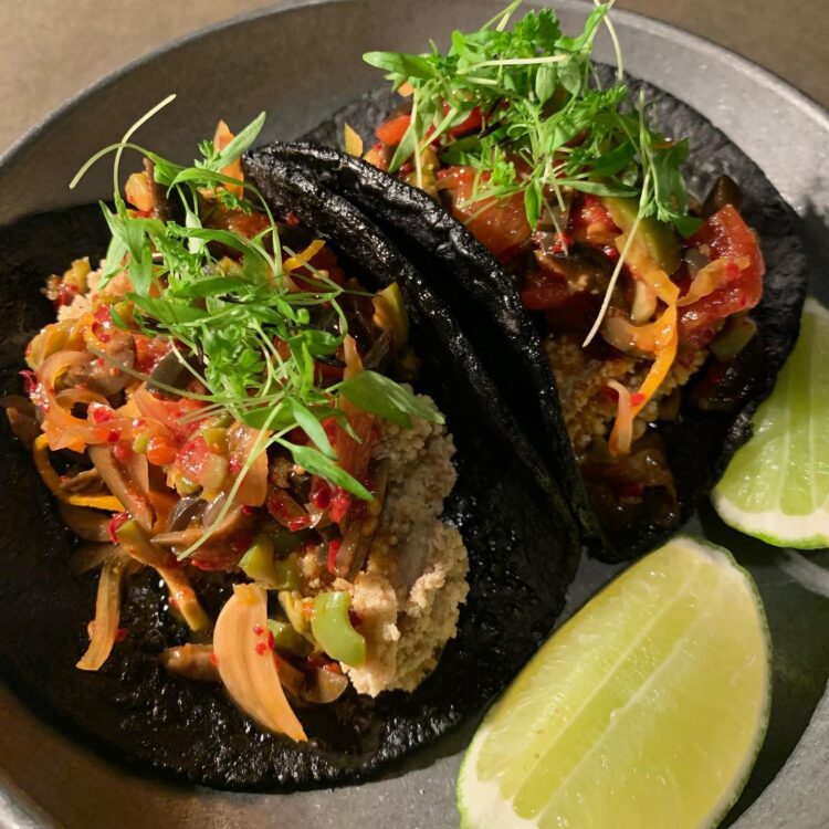 Mi Tocaya Antojeria - Squid ink tortilla tacos