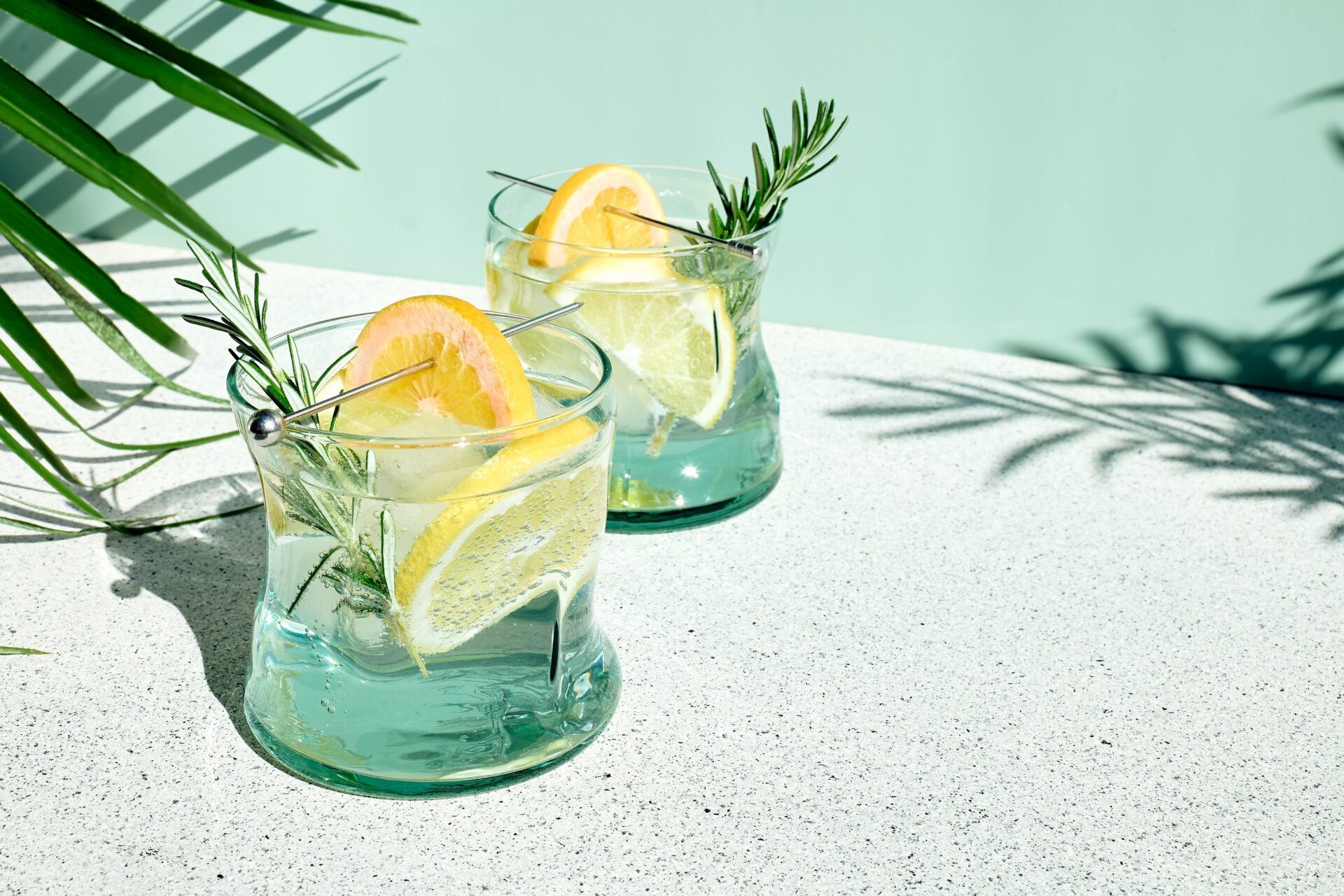 Summer,Refreshing,Lemonade,Drink,Or,Alcoholic,Cocktail,With,Ice,,Rosemary