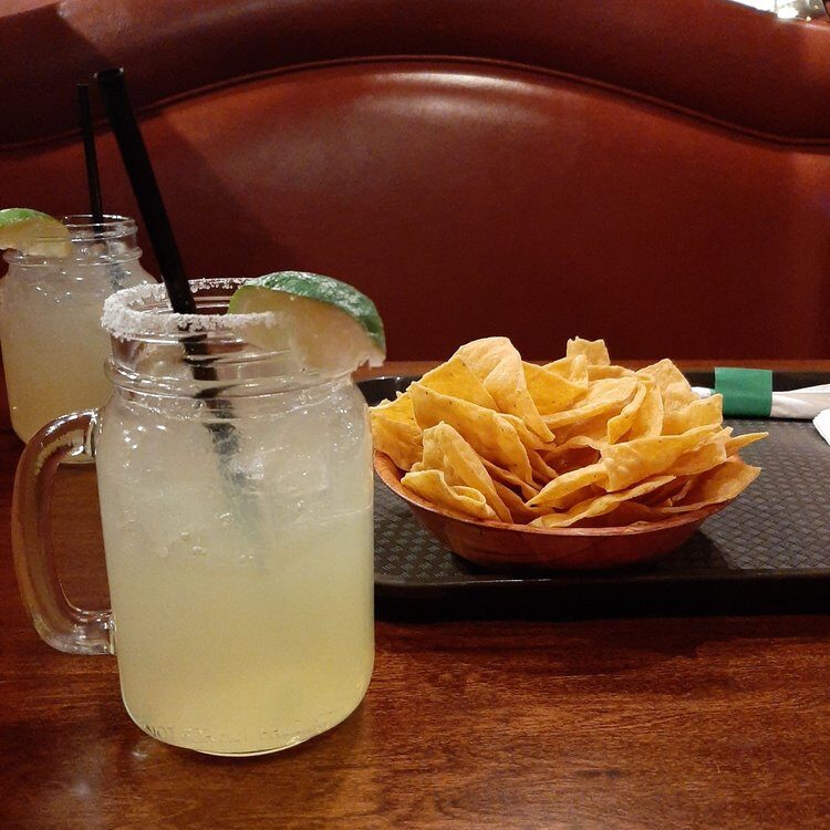 2 Margaritas and basket of chips