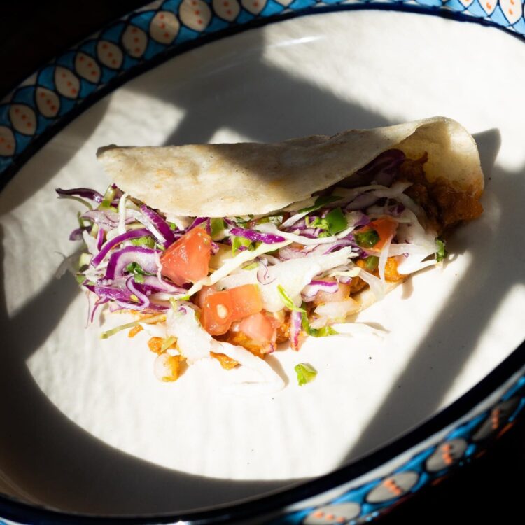 Fish Taco with shadow from the window