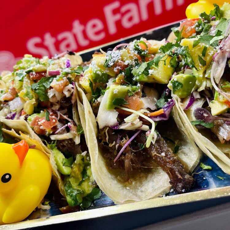 Loaded roast tacos