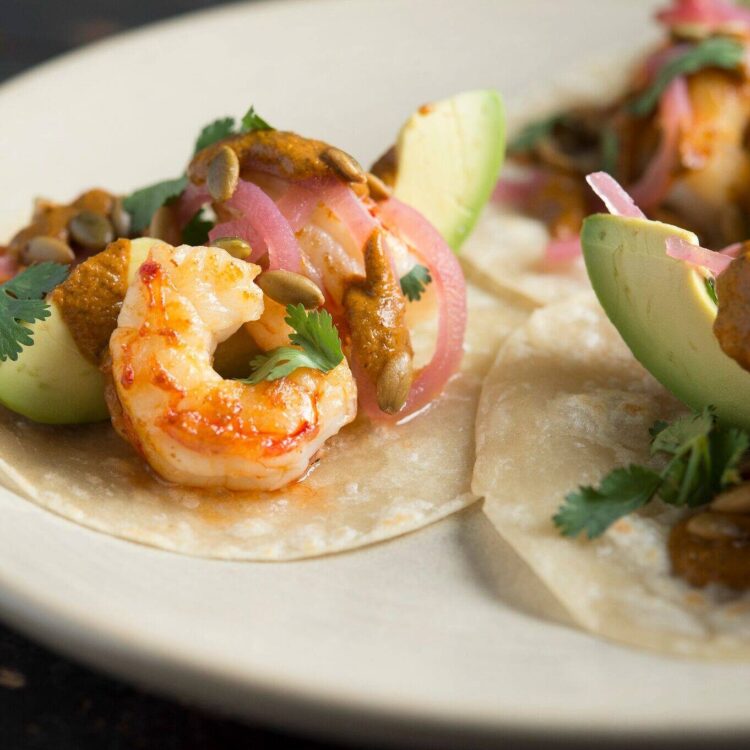 Plate of shrimp Tacos