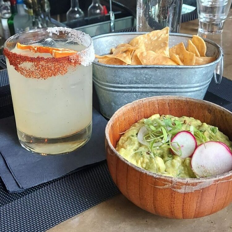 Spicy Mezcal Margarita & Chips and Guacamole