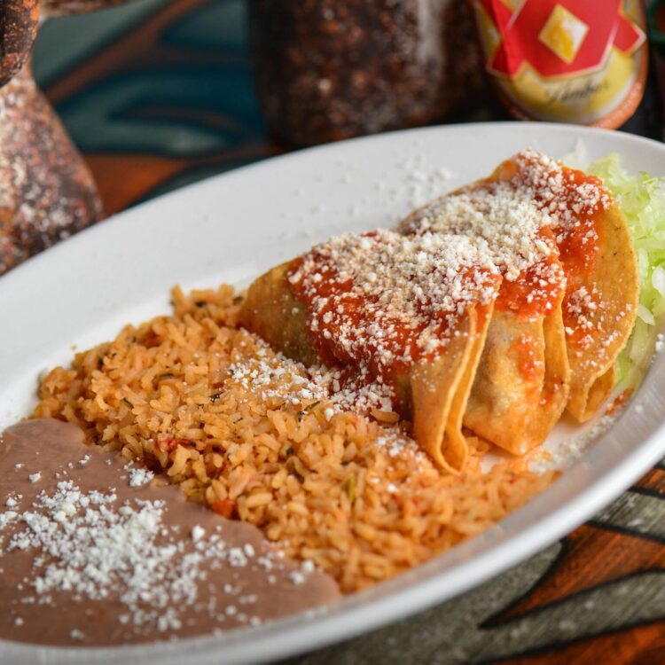 Taco Plate with Beans and Rice