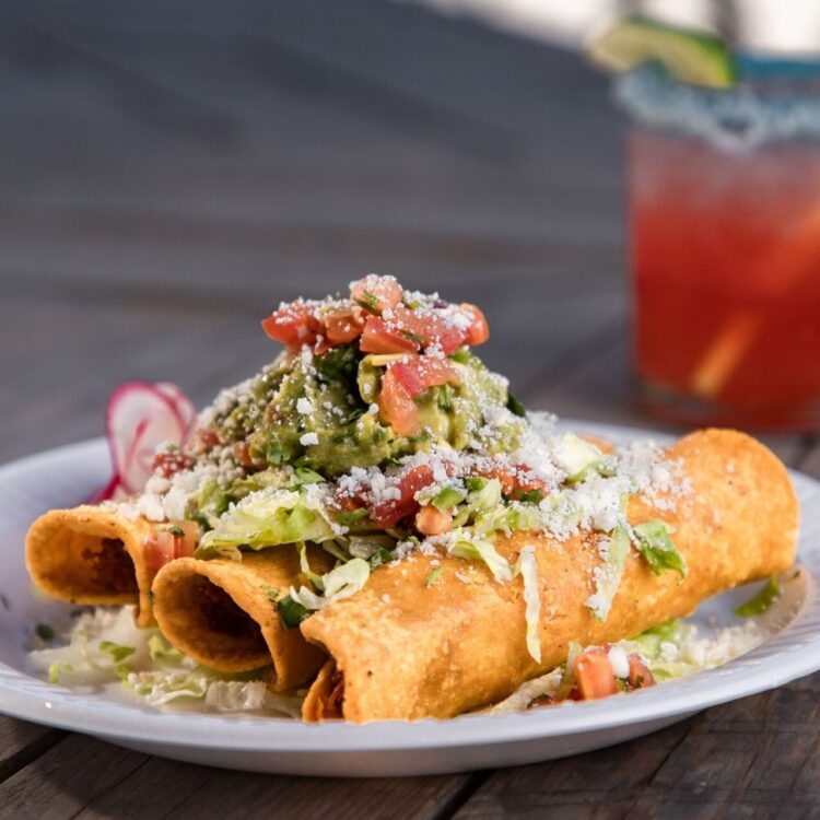Willie's Taco Joint - 3 rolled tacos topped with guacamole