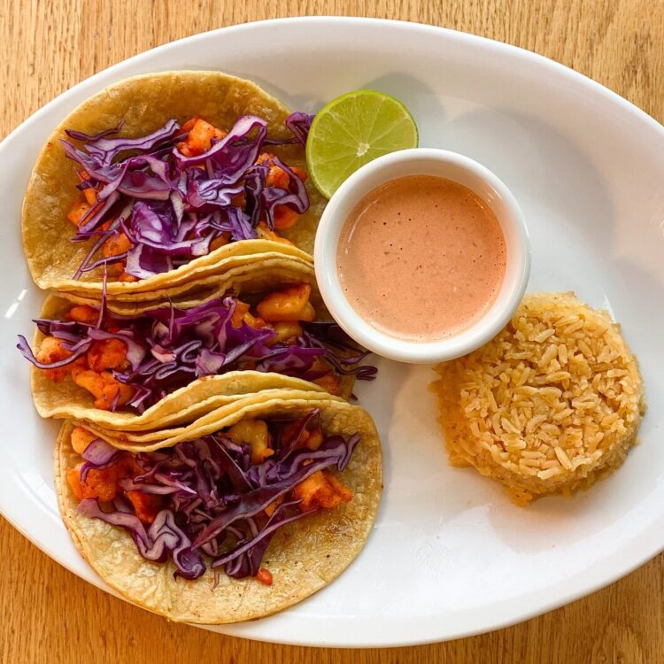Shrimp Taco Plate with Rice