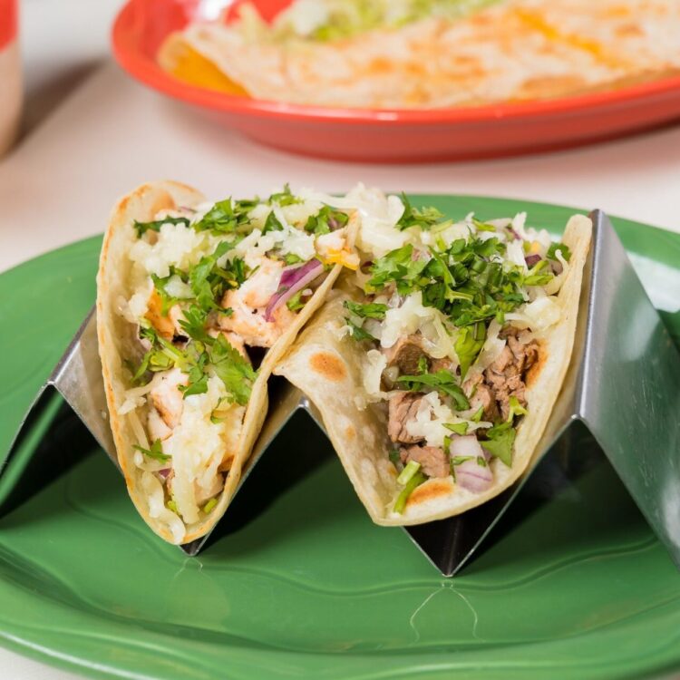 Shrimp and steak tacos