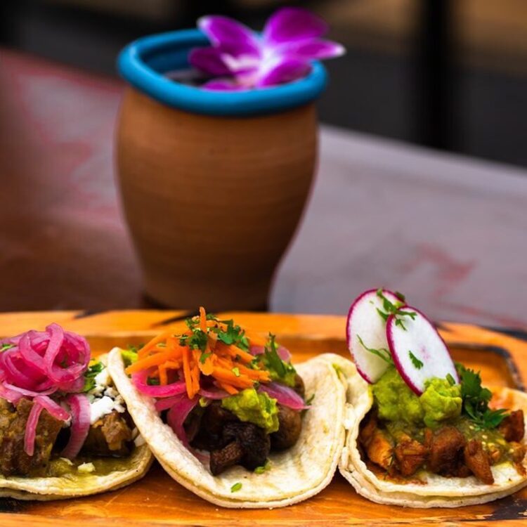 3 street Tacos and cocktail