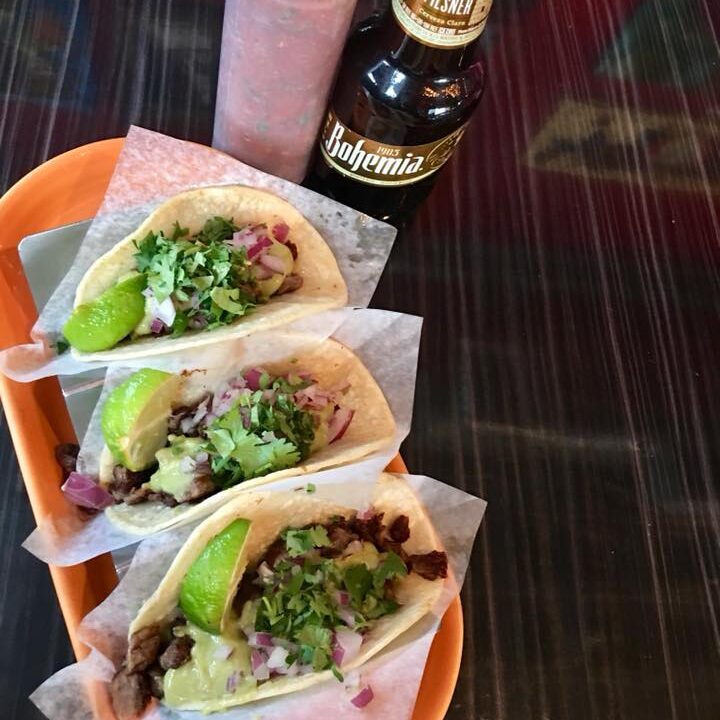 3 tacos and beer