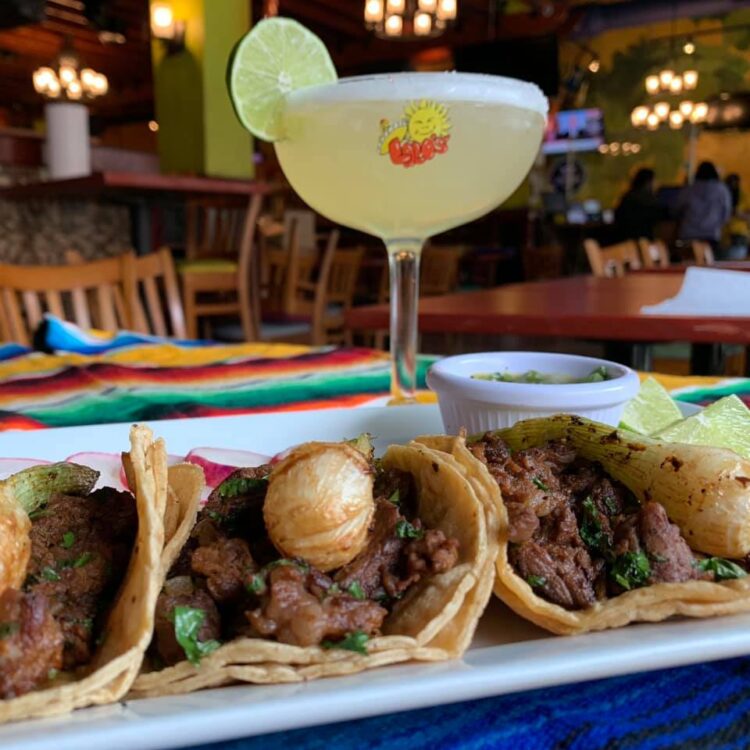 Steak Tacos and Margarita