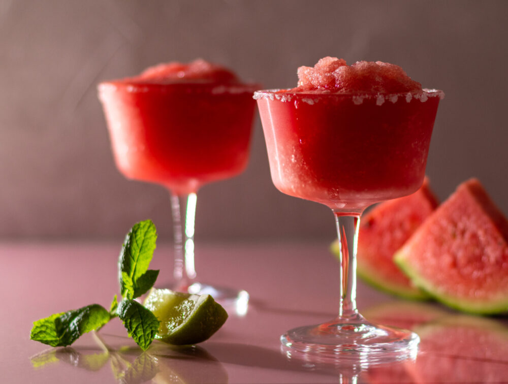 RefreshingSummerFrozenWatermelonMargaritasWithLimeAndMint