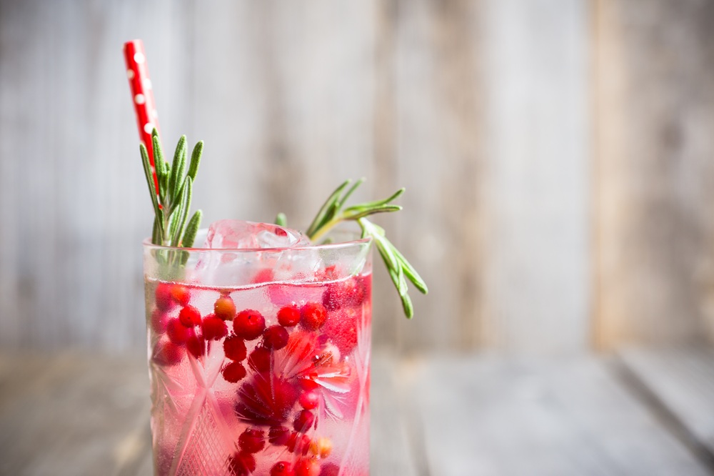 Tasty,Christmas,Cocktail,With,Cranberry,And,Foxberry.,Shallow,Depth,Of