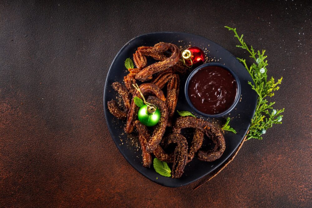 Winter,Christmas,Gingerbread,Churros,Dessert,,Spanish,,Mexican,Street,Food,Fritters