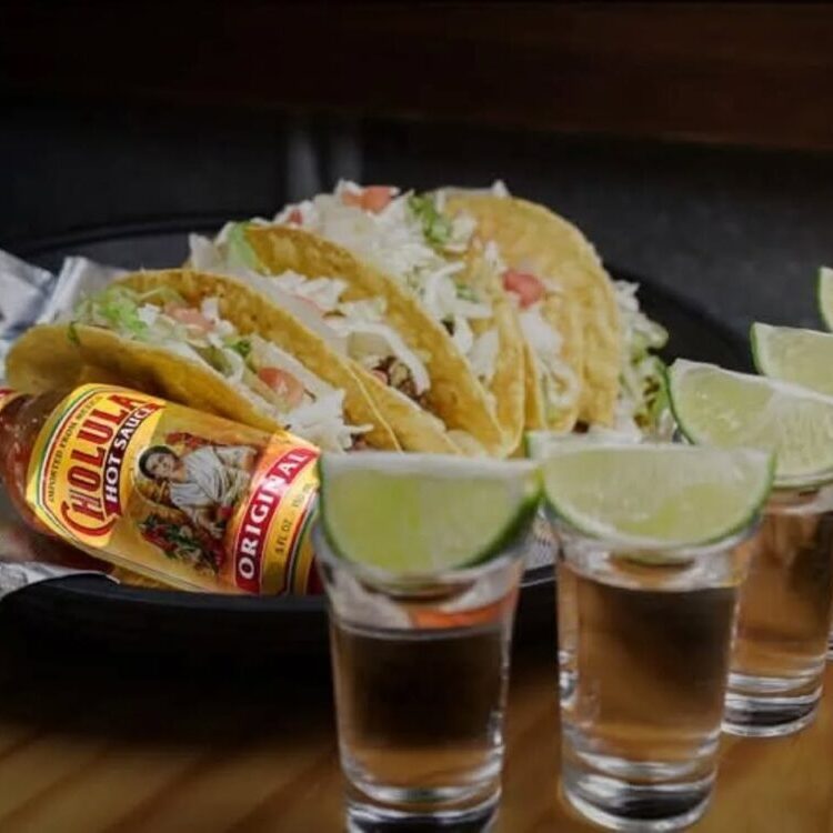 Tacos and tequila shots