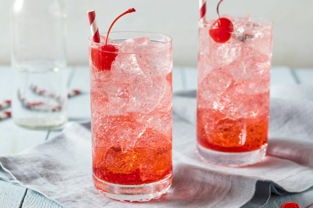 Sweet,Refreshing,Cherry,Cocktail,Mocktail,With,Soda,Water