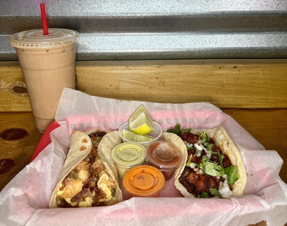 Marcelino's Papa Ranchera Taco and Al Pastor taco