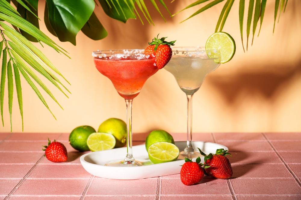 Margarita,Alcohol,Cocktail.,Classic,And,Strawberry,Margaritas,With,Tequila,And