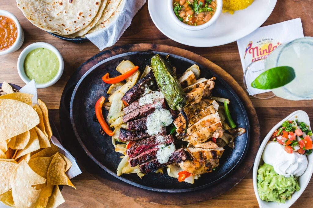The Original Ninfa's Steak and chicken fajitas