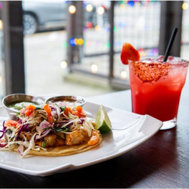 Shrimp Taco and Margarita