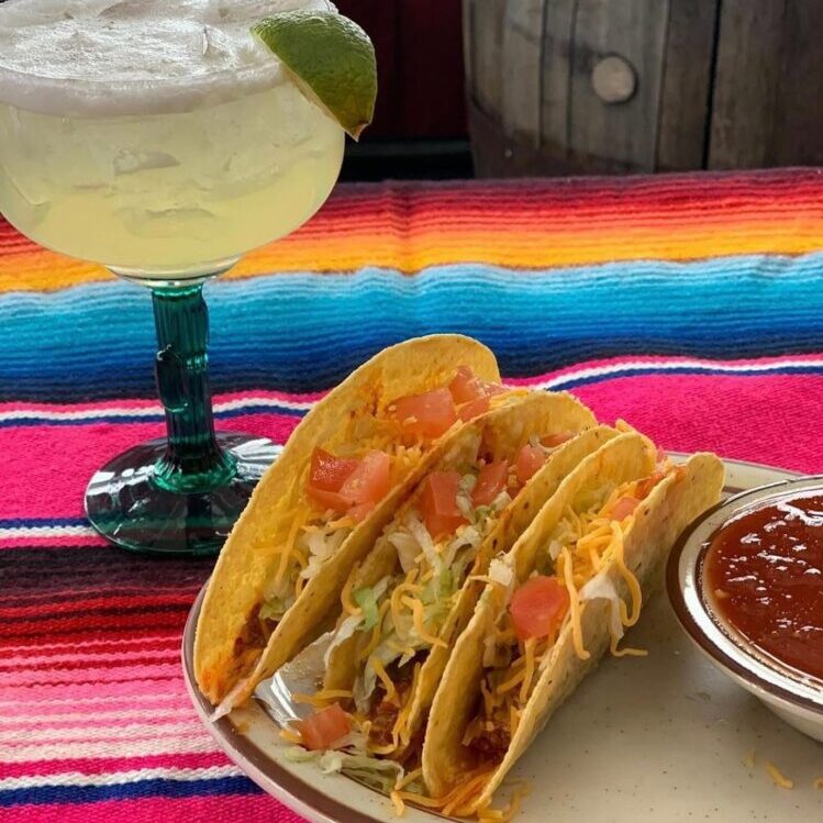 Crispy Tacos and Margarita
