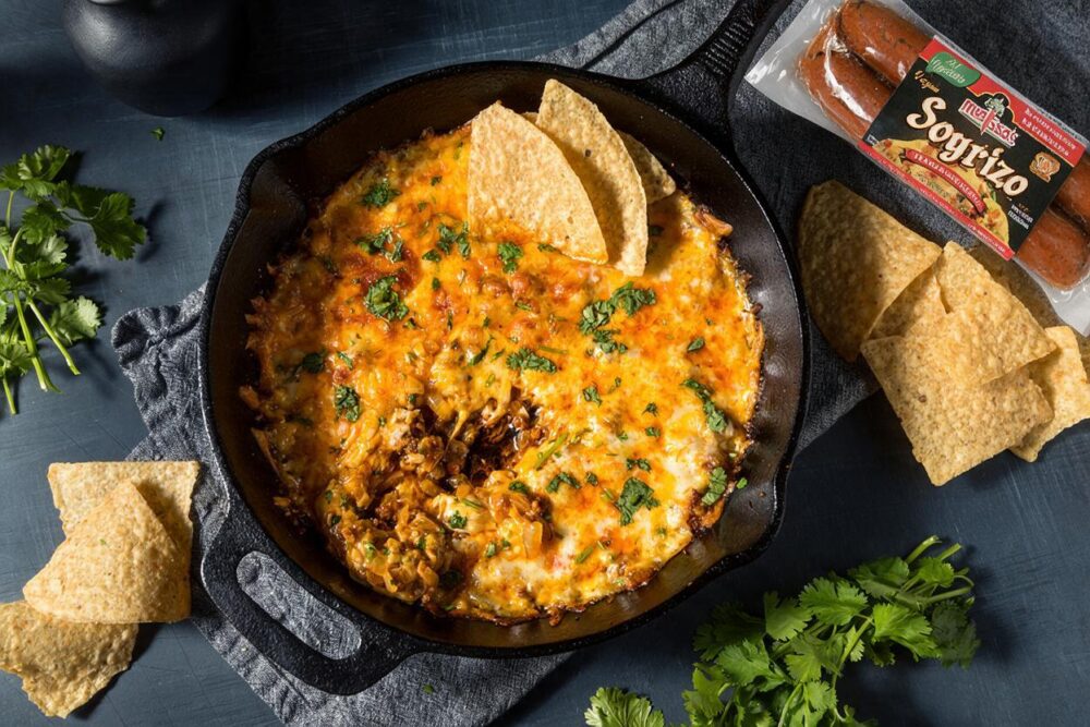 Cheesy Vegetarian Chorizo Dip