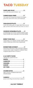 Taco Tuesday Menu